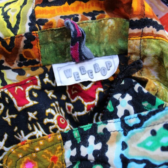 We Be Bop Vintage Patchwork Bomber puffer Jacket patchwork aztec asian ethnic - Picture 10 of 10